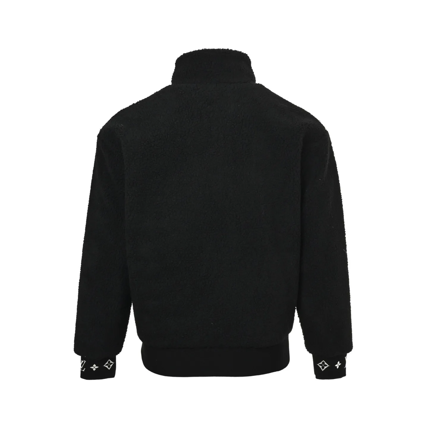 Louis Vuitton/Louis Vuitton 24Fw leather sherpa stand collar jacket (Black)
